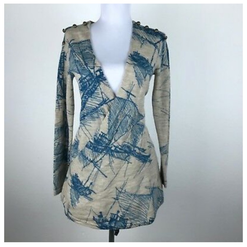 Anthropologie Moth convertible pattern sweater